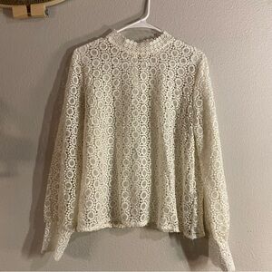 Cream Lace Turtleneck
